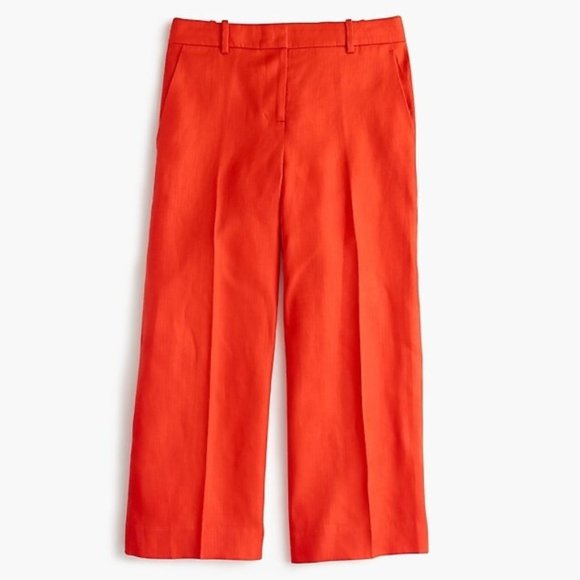 J. Crew Gazebo Novelty Wide-Leg Linen Crop Trouser - Picture 2 of 6